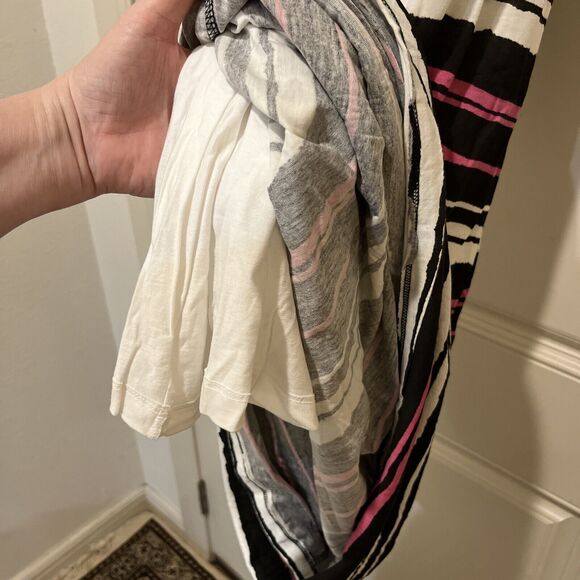 Chelsea & Theodore maxi tank dress Pink Black Stripe Pima Cotton Modal L - Picture 7 of 7